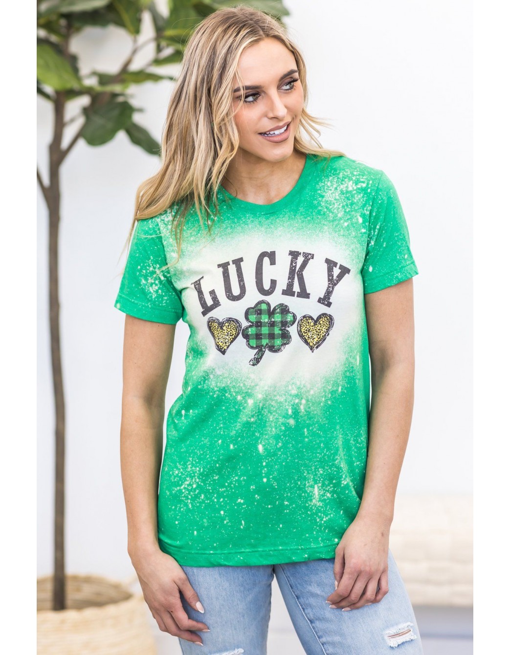 Lucky Graphic Tee in Green