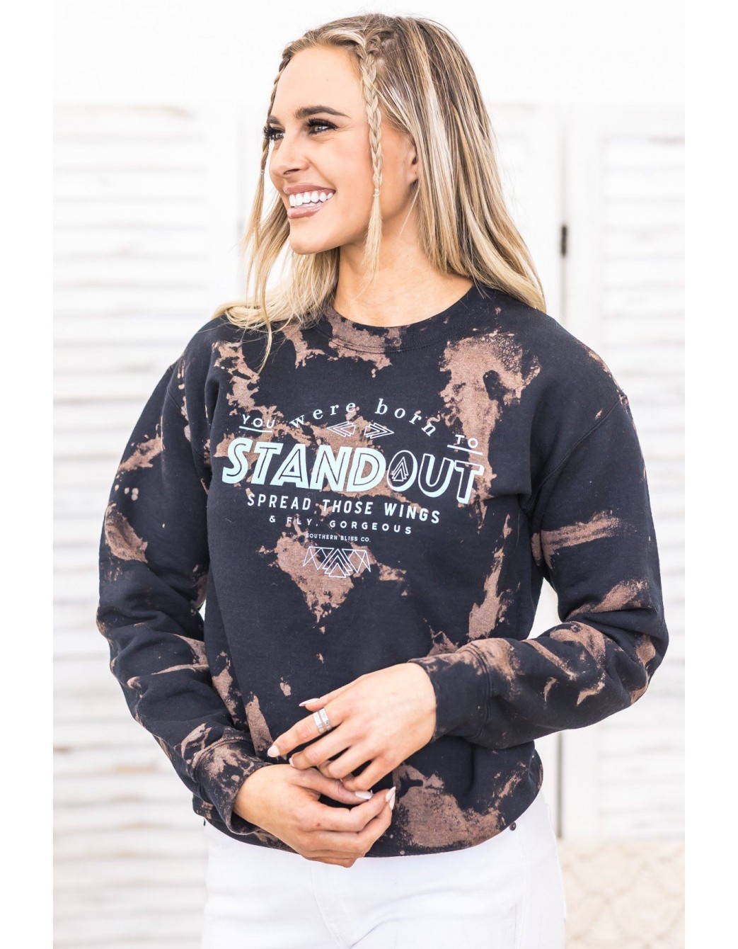 Born To Stand Out sweatshirt in bleached black