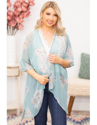 All The Right Things Kimono in Sage